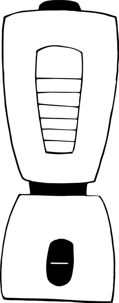 icona frullatore, adesivo. schizzo disegnato a mano in stile doodle. , minimalismo, monocromatico. cucina, strumento, cucina macinata frullato mix salsa cocktail vettore