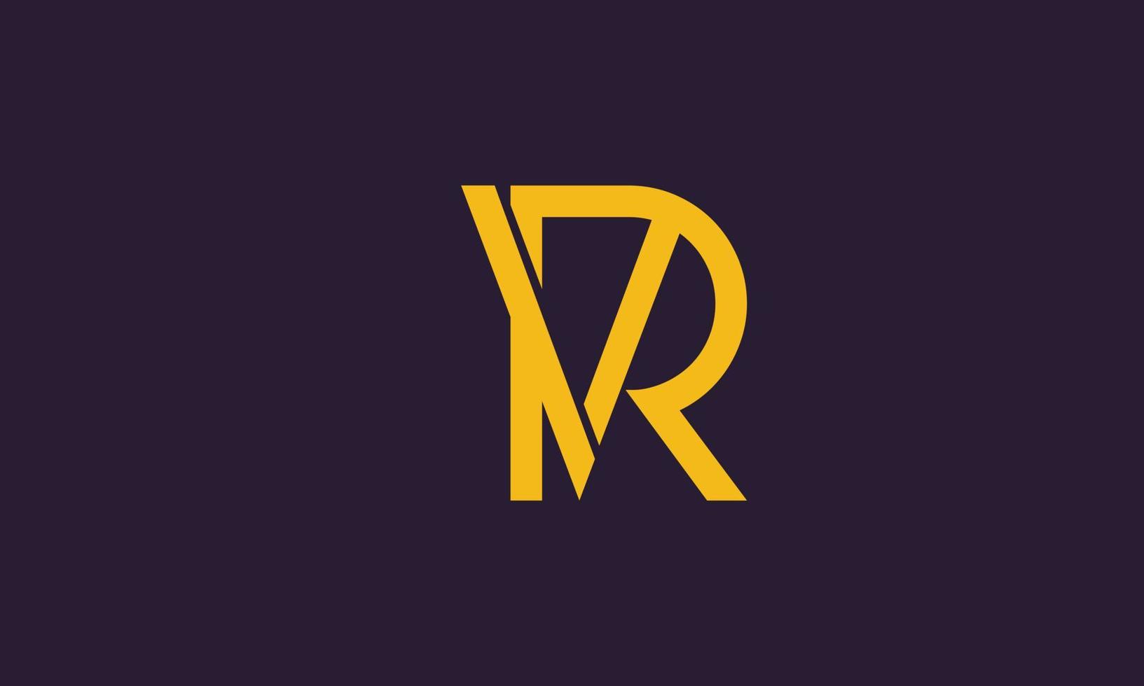 alfabeto lettere iniziali monogramma logo vr, rv, v e r vettore