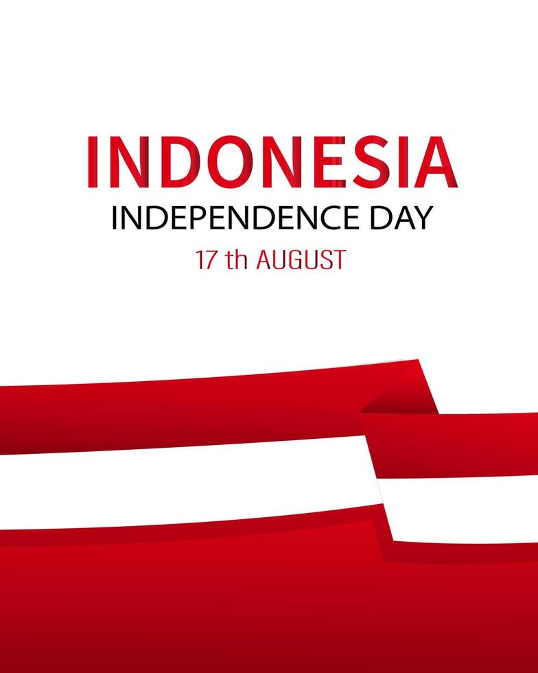 modello di poster verticale per la festa dell'indipendenza indonesiana. illustrazione vettoriale