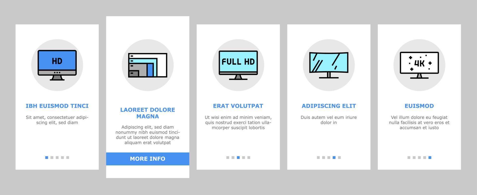 icone di onboarding del monitor del pc del computer impostano il vettore