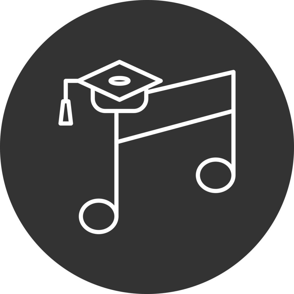 icona invertita della linea di educazione musicale vettore