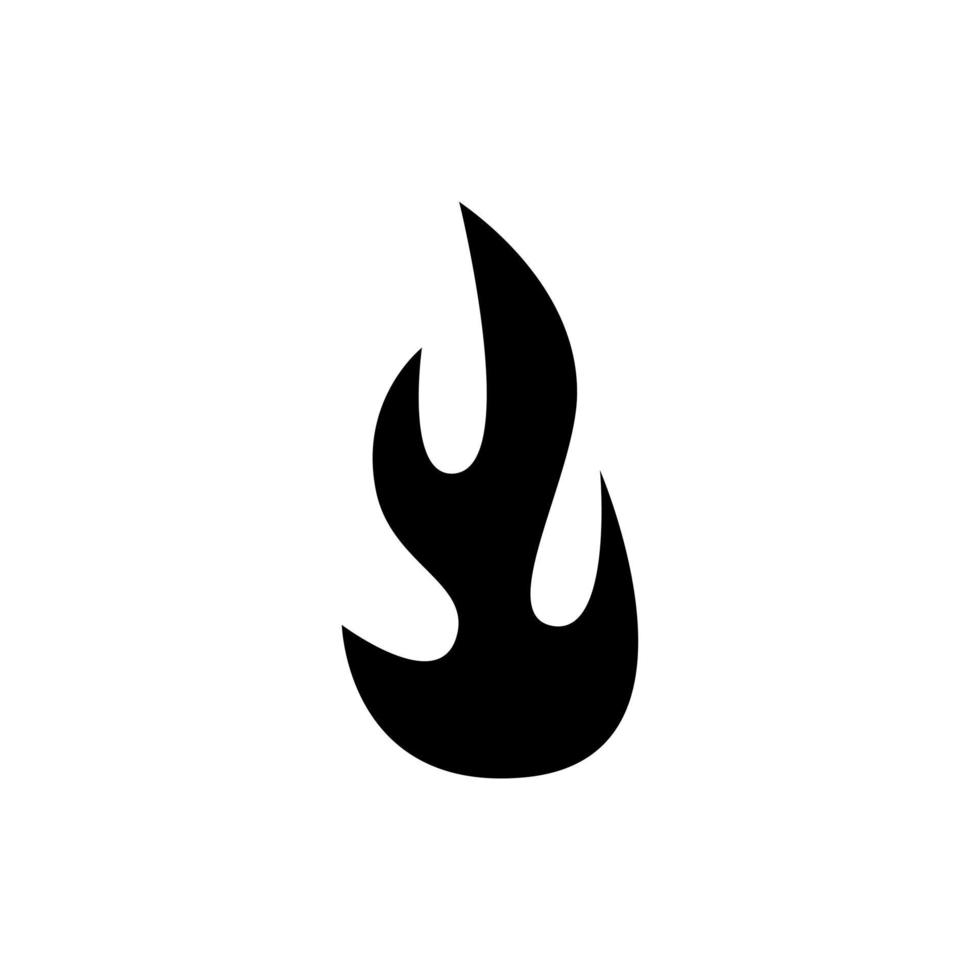 illustrazione vettoriale di semplice fuoco silhouette su sfondo bianco.