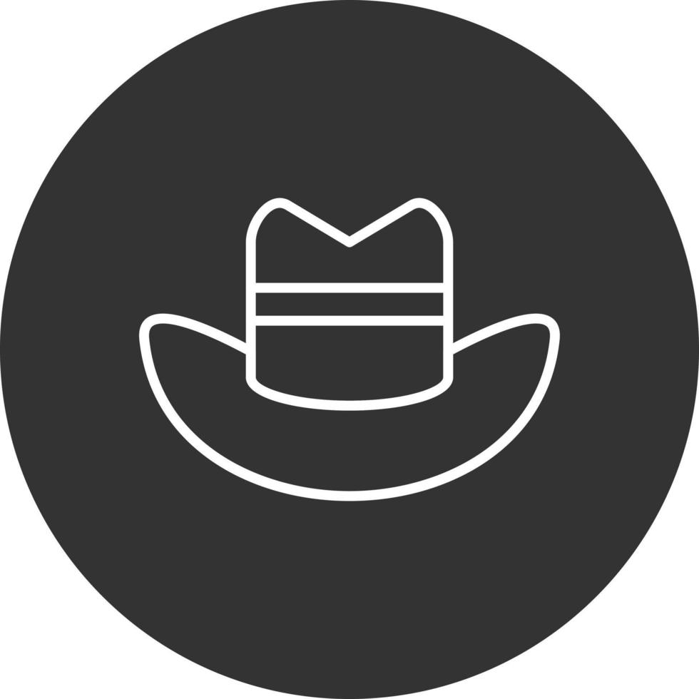 icona invertita della linea del cappello da cowboy vettore