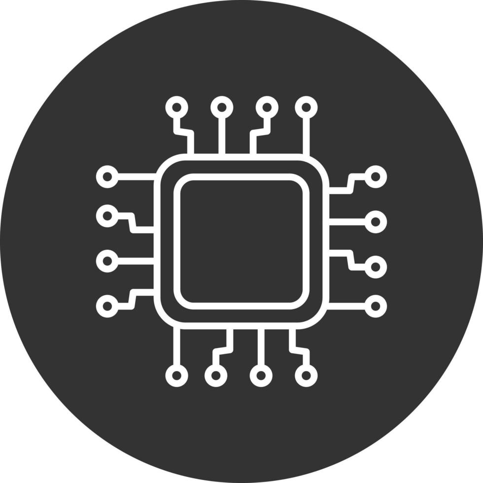icona linea chip invertita vettore