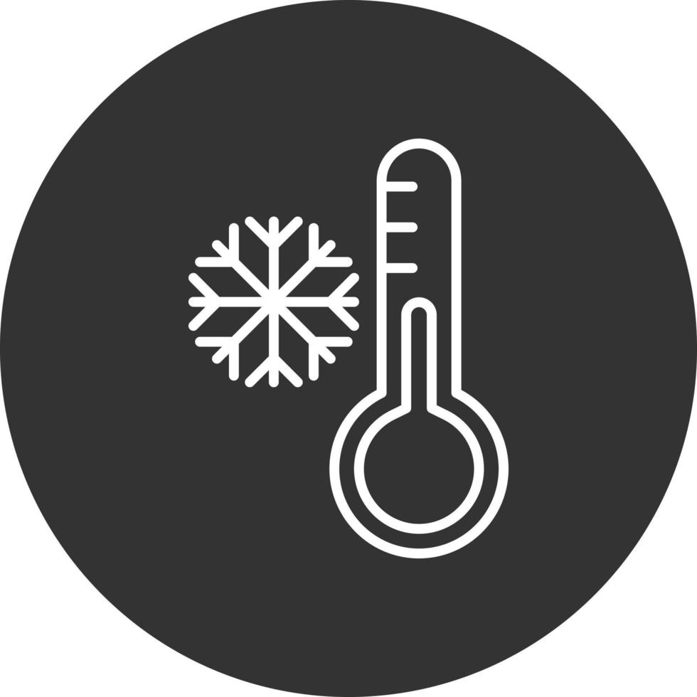 icona della linea di bassa temperatura invertita vettore