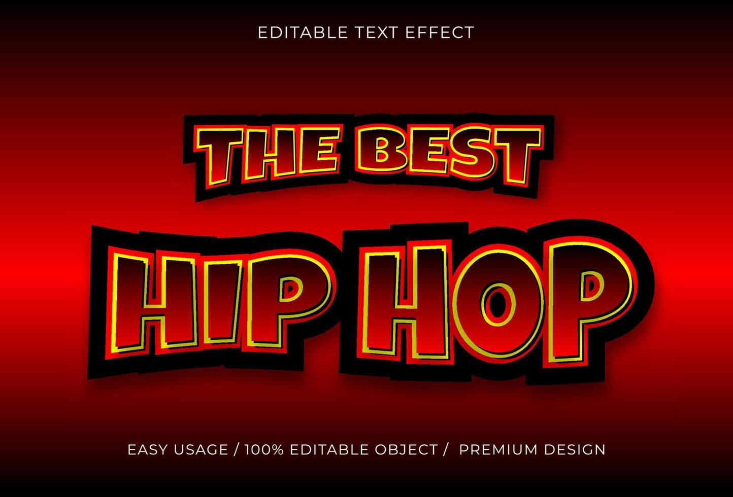 effetto testo hip hop su stile grafico vettore