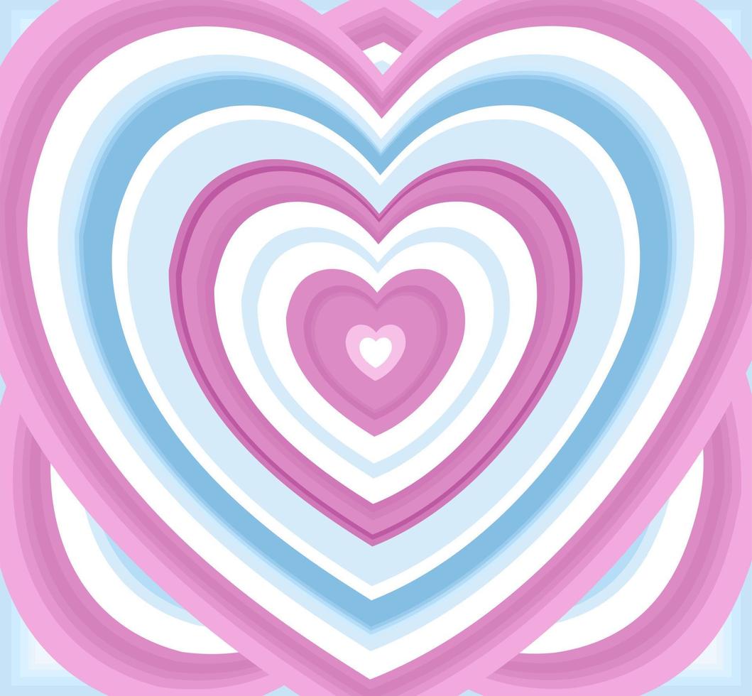illustrazione brillante di vettore del cuore astratto. colori bianco, rosa e blu.