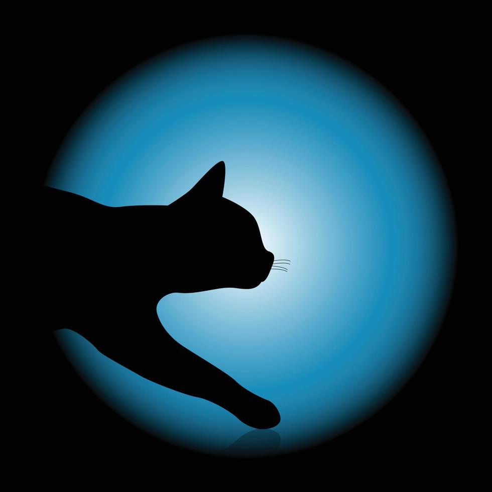 gatto con illustrazione vettoriale di sfondo incandescente