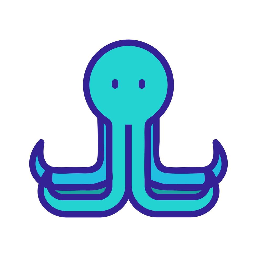 calamaro lungo con quattro tentacoli icona illustrazione del contorno vettoriale