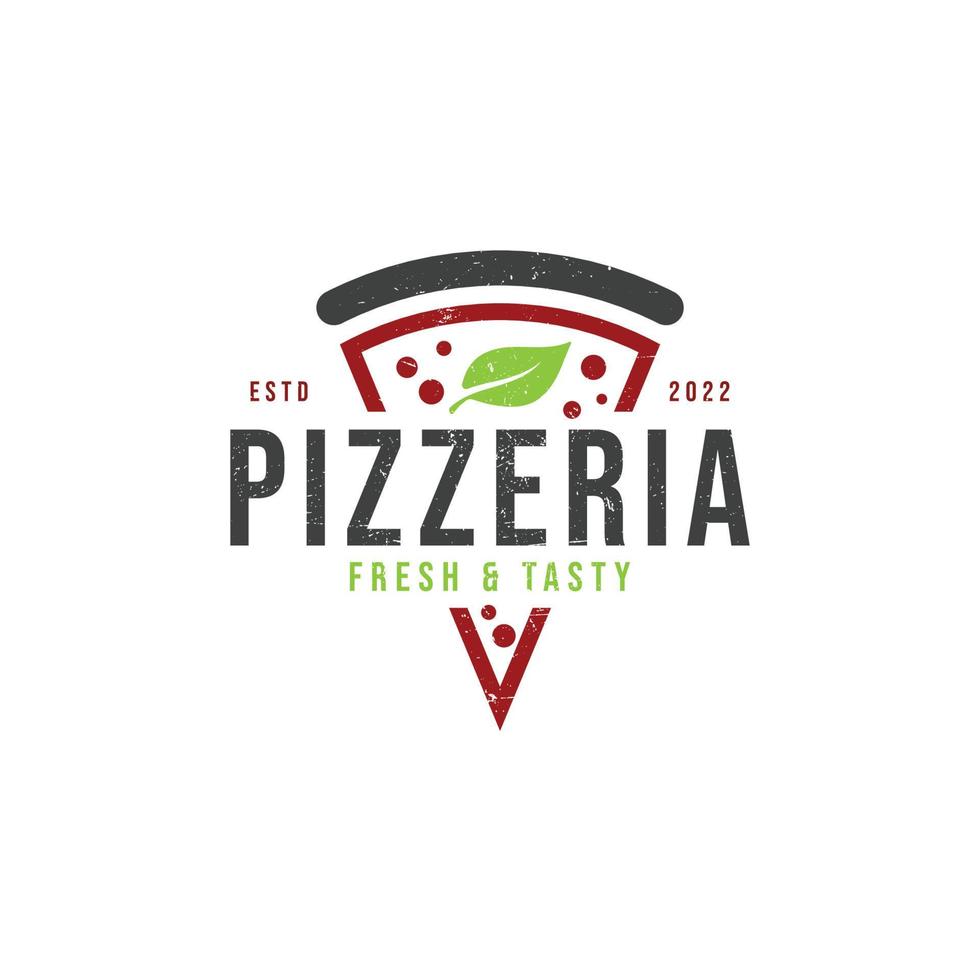 illustrazione grafica vettoriale logo pizzeria italiana perfetta per un ristorante fast food. simbolo di vettore del ristorante pizzeria minimalista in stile linea