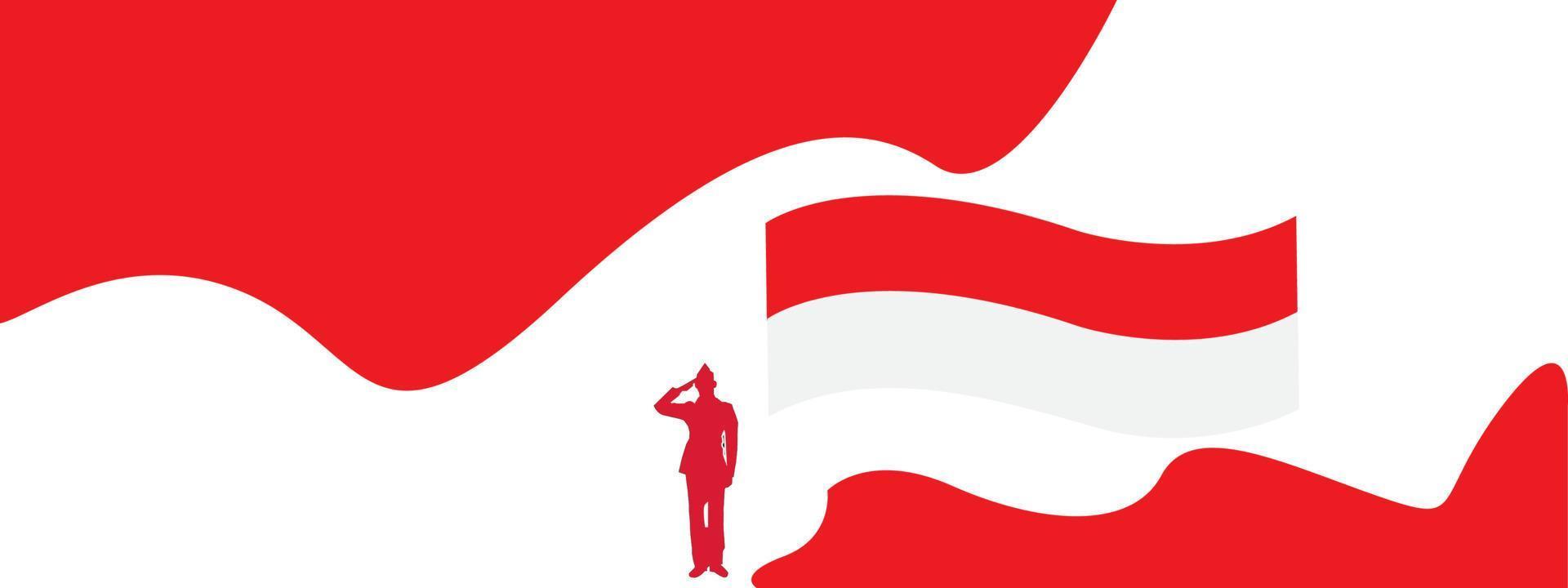 sfondo con bandiera indonesiana icona dell'eroe dell'indipendenza 17 agosto.per il concetto di giorno dell'indipendenza indonesiana 17 agosto. vettore