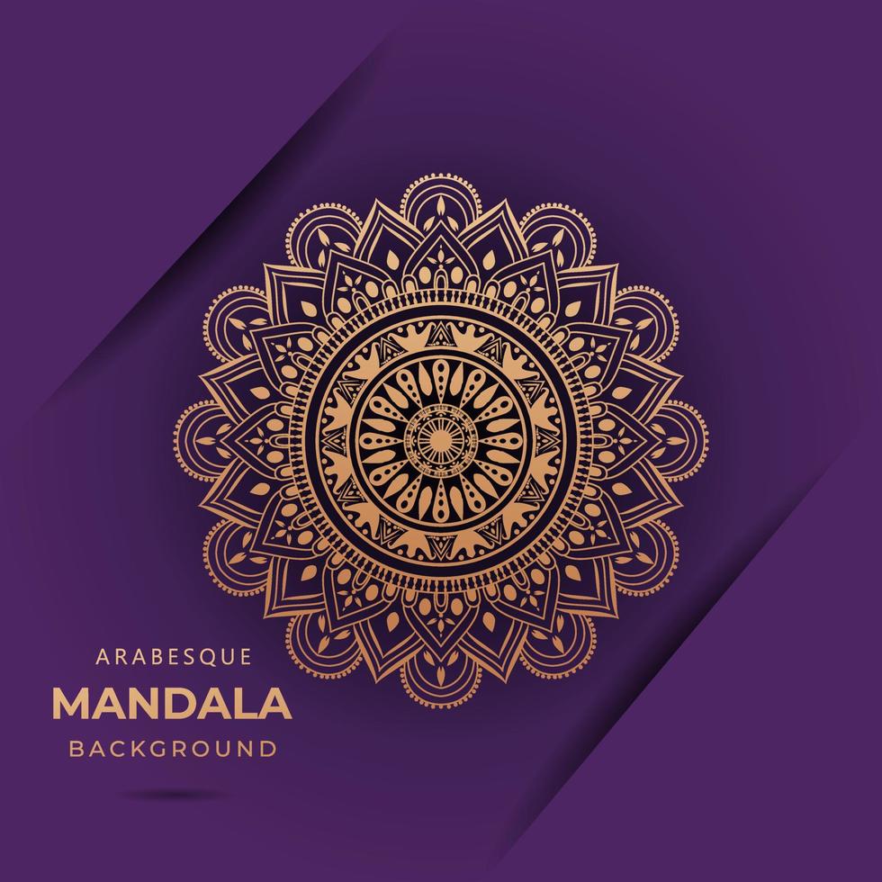 mandala di lusso con motivo arabesco dorato stile arabo islamico orientale vettore