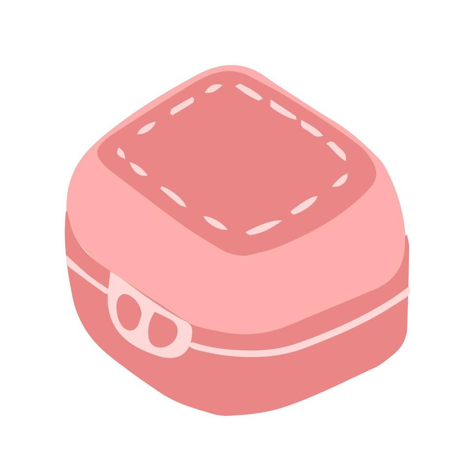 illustrazione vettoriale della scatola del pranzo disegnata a mano. doodle rosa lunchbox clip art