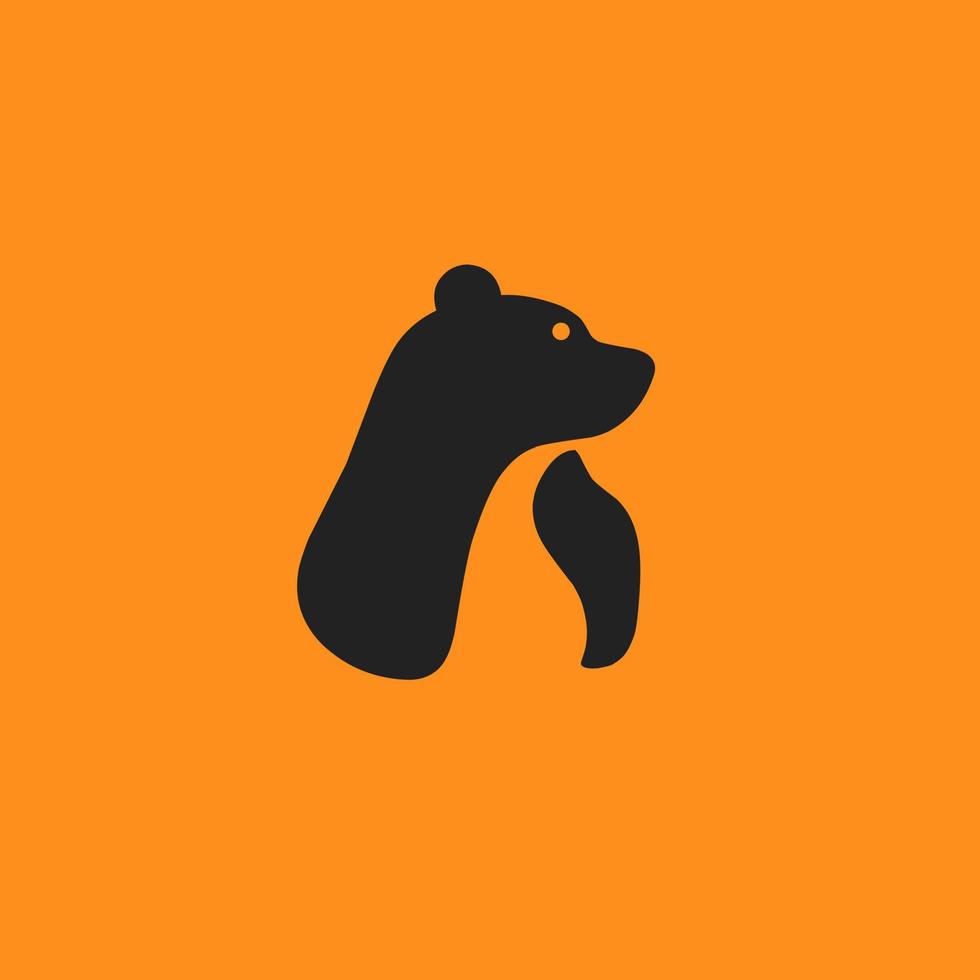 illustrazione grafica vettoriale del logo modello orso con sfondo arancione