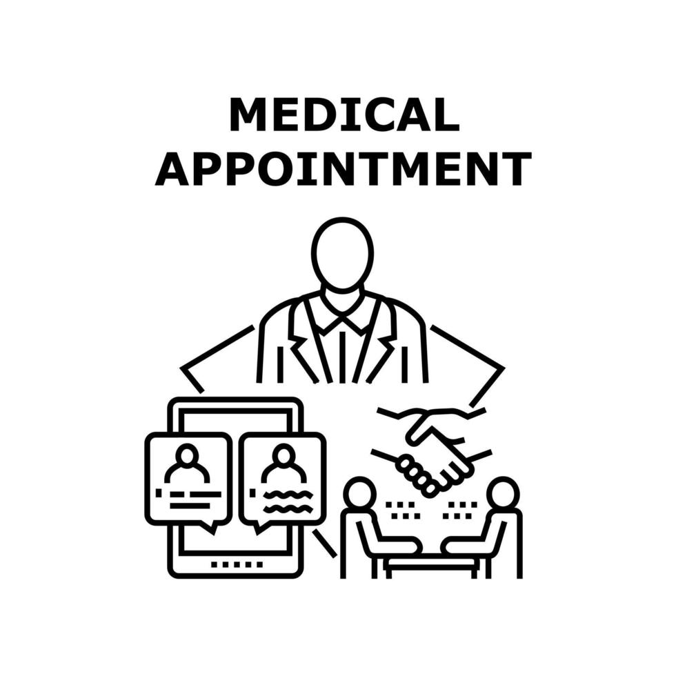 illustrazione vettoriale dell'icona di appuntamento medico