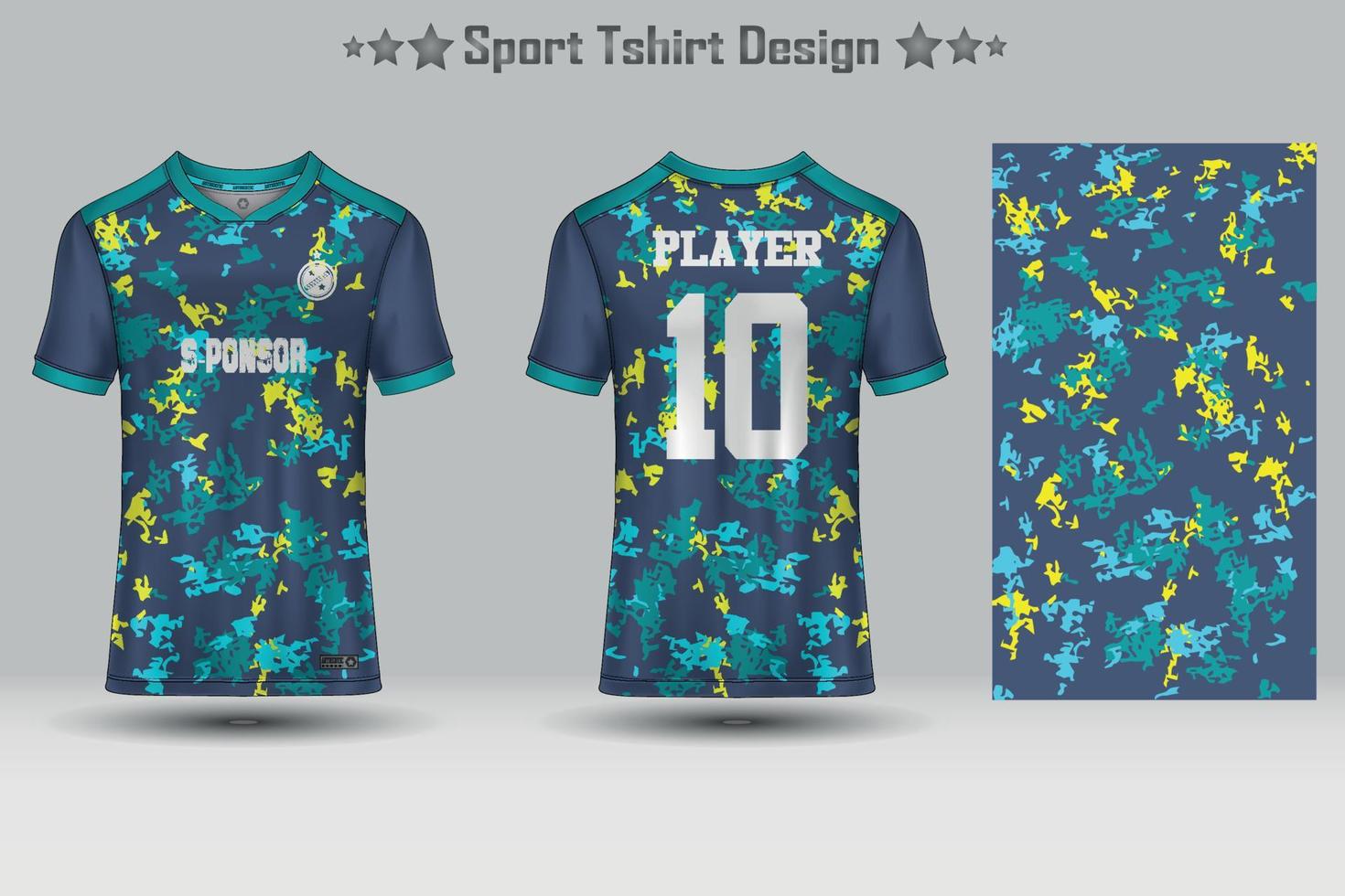 mockup di jersey sportivo da calcio design t-shirt con motivo geometrico astratto vettore
