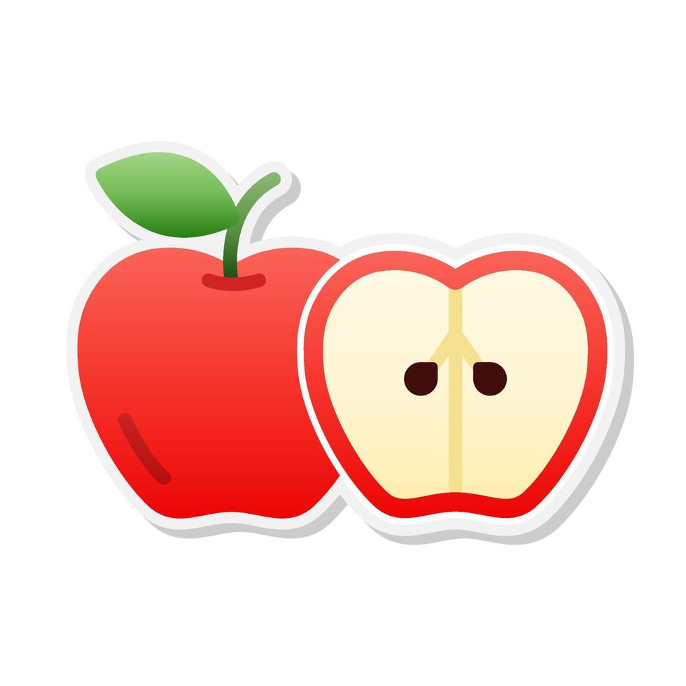 icona dell'autoadesivo della mela, vettore, illustrazione. vettore