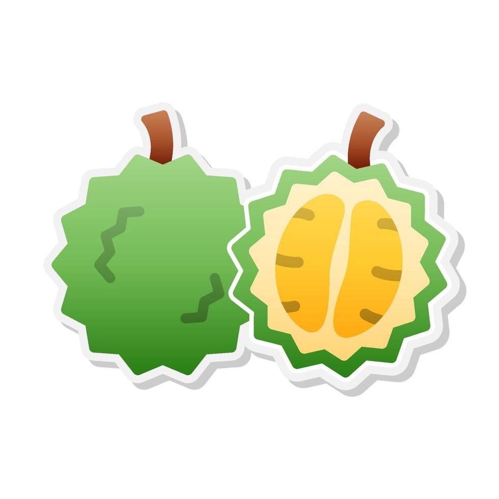 icona adesivo durian, vettore, illustrazione. vettore