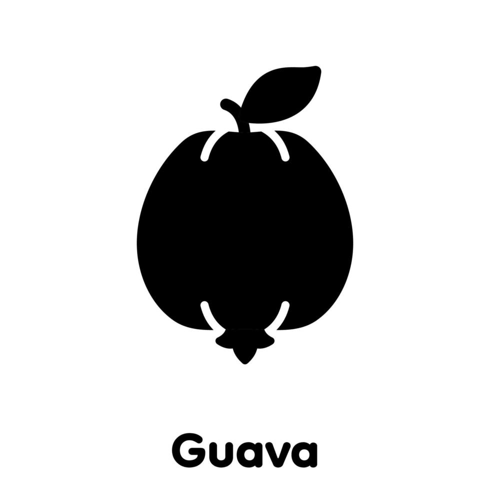 guava icona del glifo, vettore, illustrazione. vettore