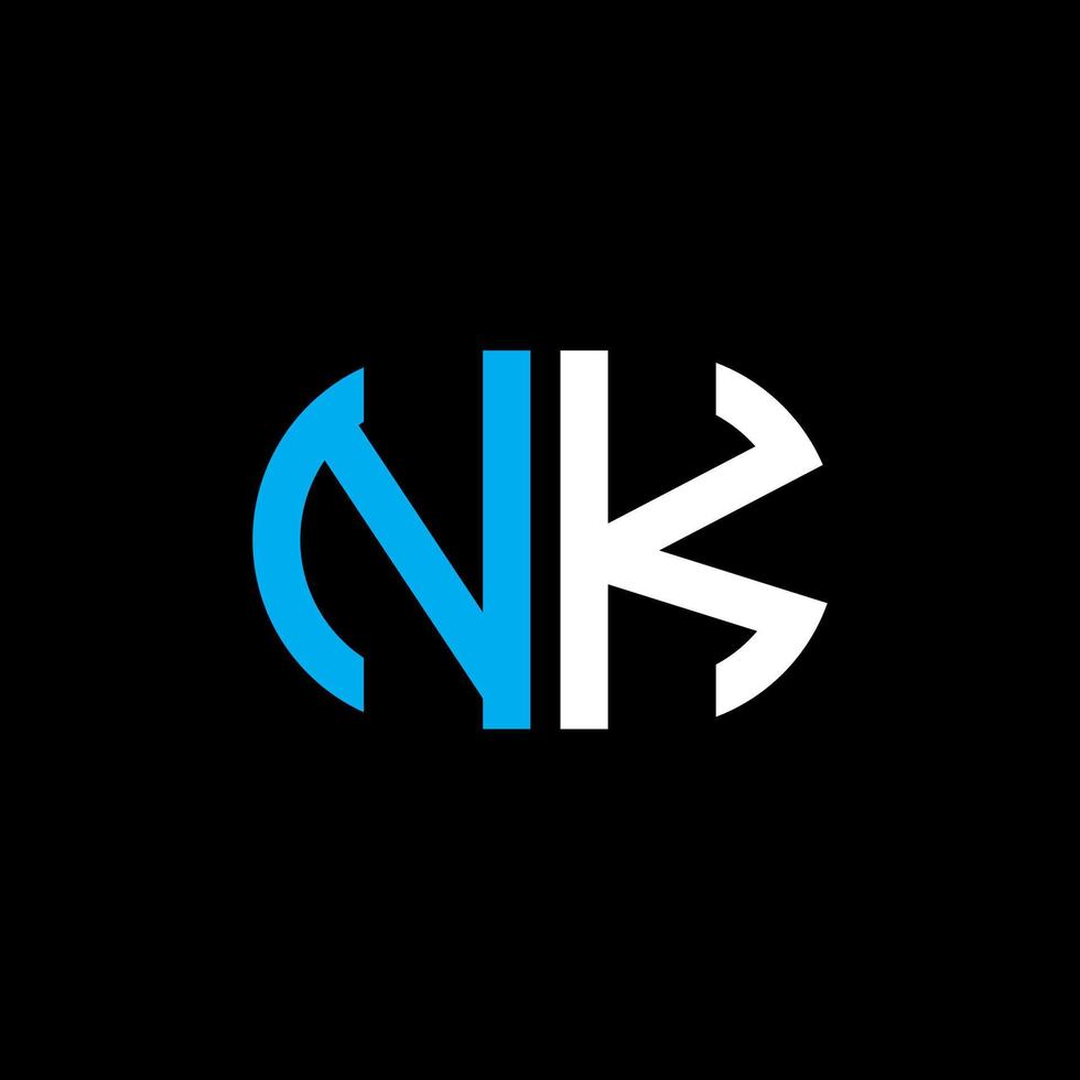 nk lettera logo design creativo con grafica vettoriale