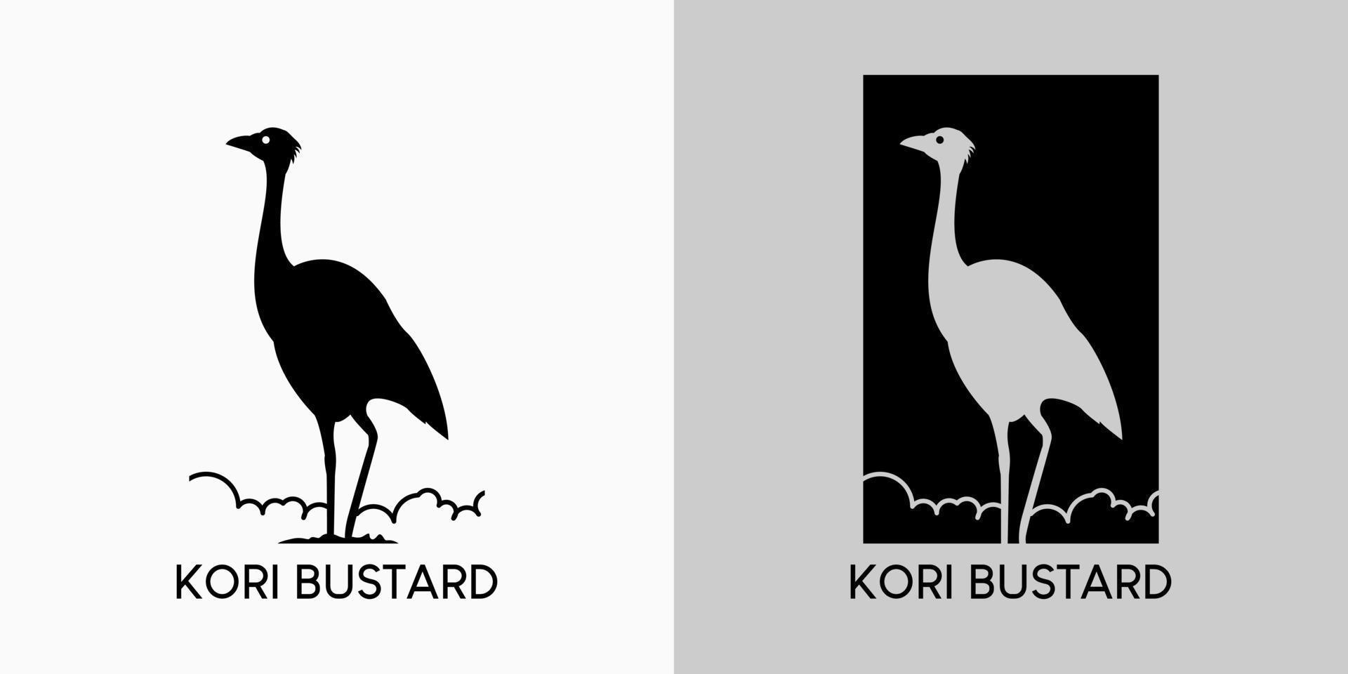 design del logo dell'uccello di bustard cori con un concetto creativo vettore