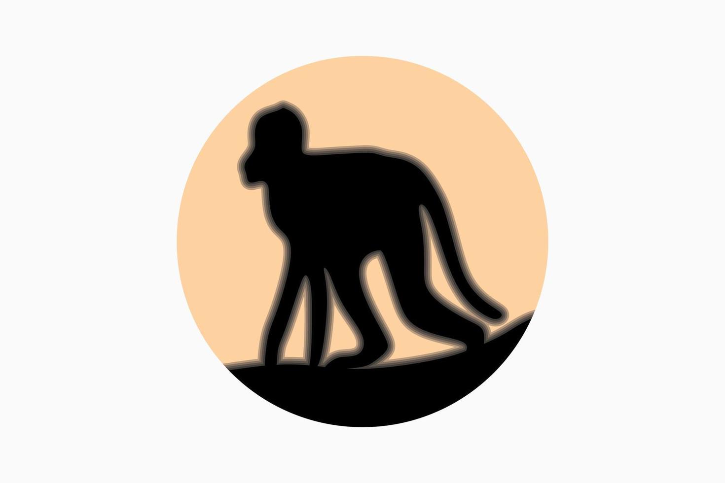 design scimmia in cerchio con il concetto di sfocatura creativa vettore