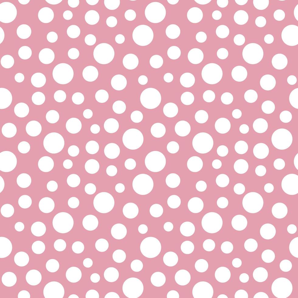 astratto disegnato a mano a pois senza cuciture retrò bianco dot tracery su sfondo rosa ritmo irregolare e dimensioni illustrazione vettoriale