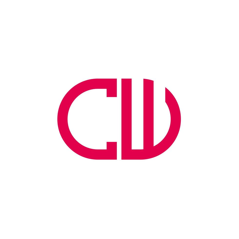 cw lettera logo design creativo con grafica vettoriale