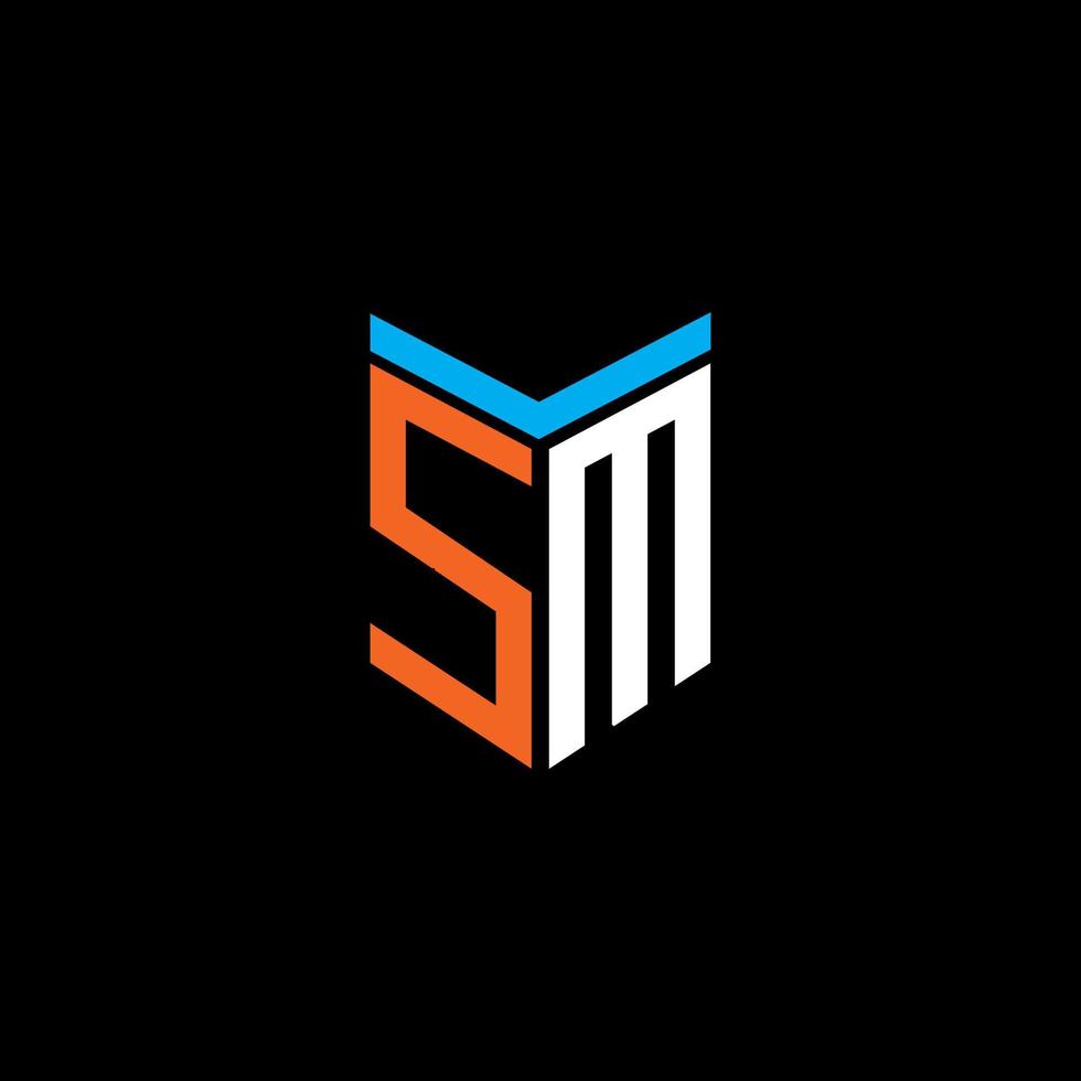 sm lettera logo design creativo con grafica vettoriale