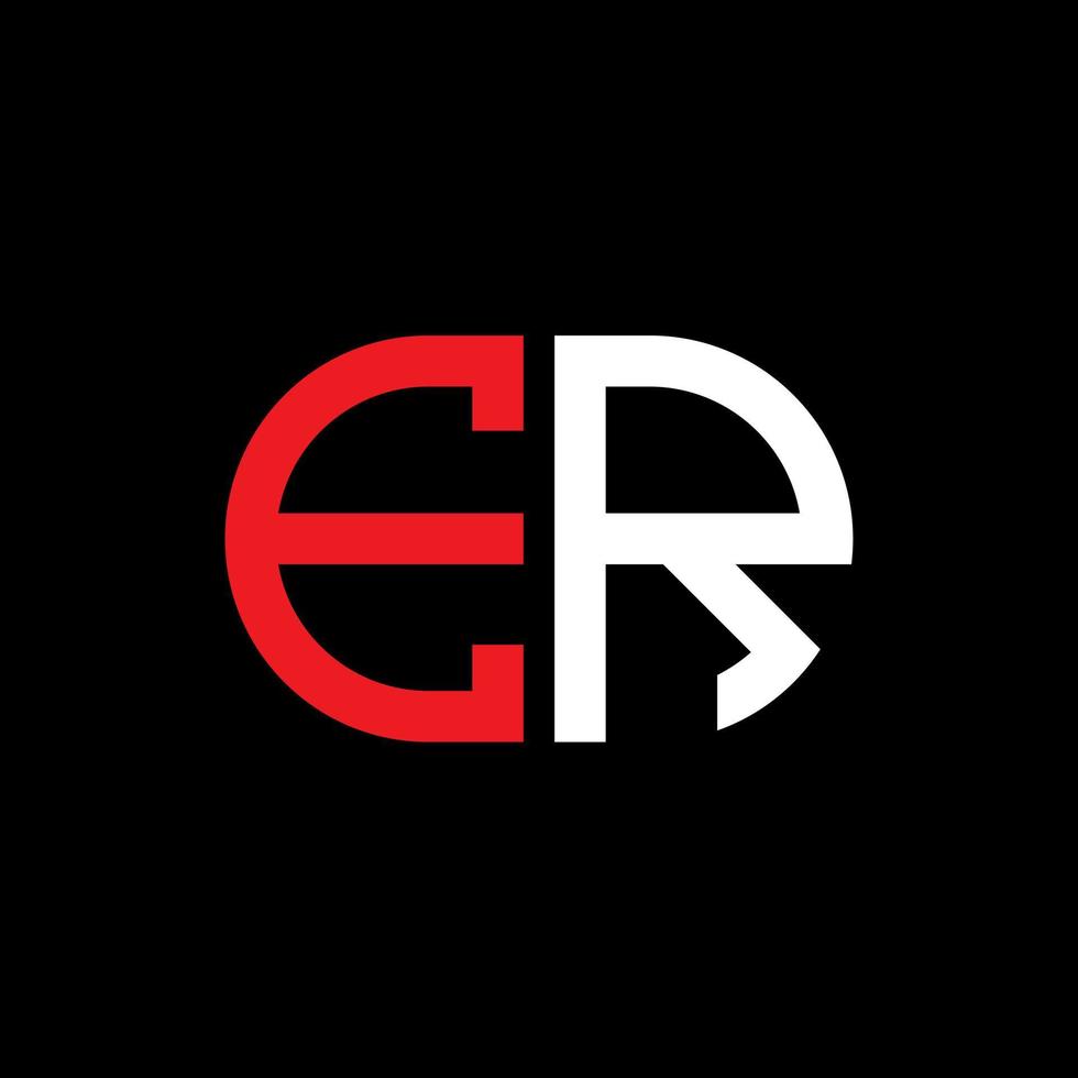 er lettera logo design creativo con grafica vettoriale