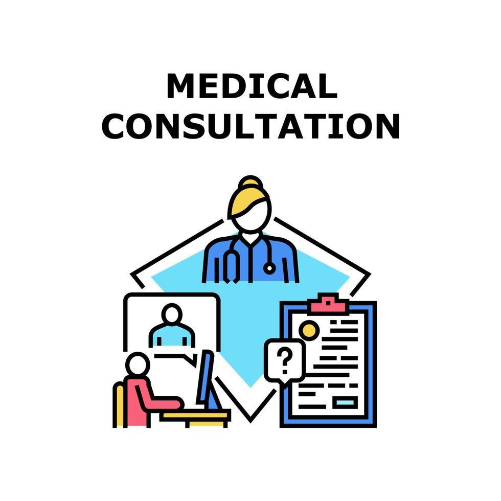illustrazione a colori del concetto di consulenza medica vettore