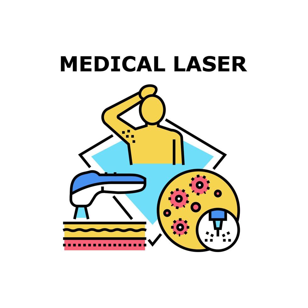 illustrazione a colori del concetto di vettore laser medico