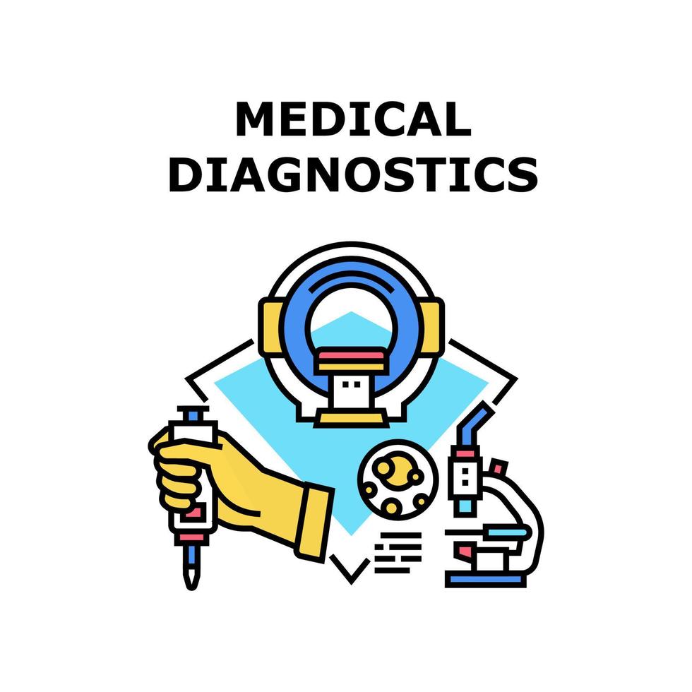 illustrazione vettoriale dell'icona di diagnostica medica