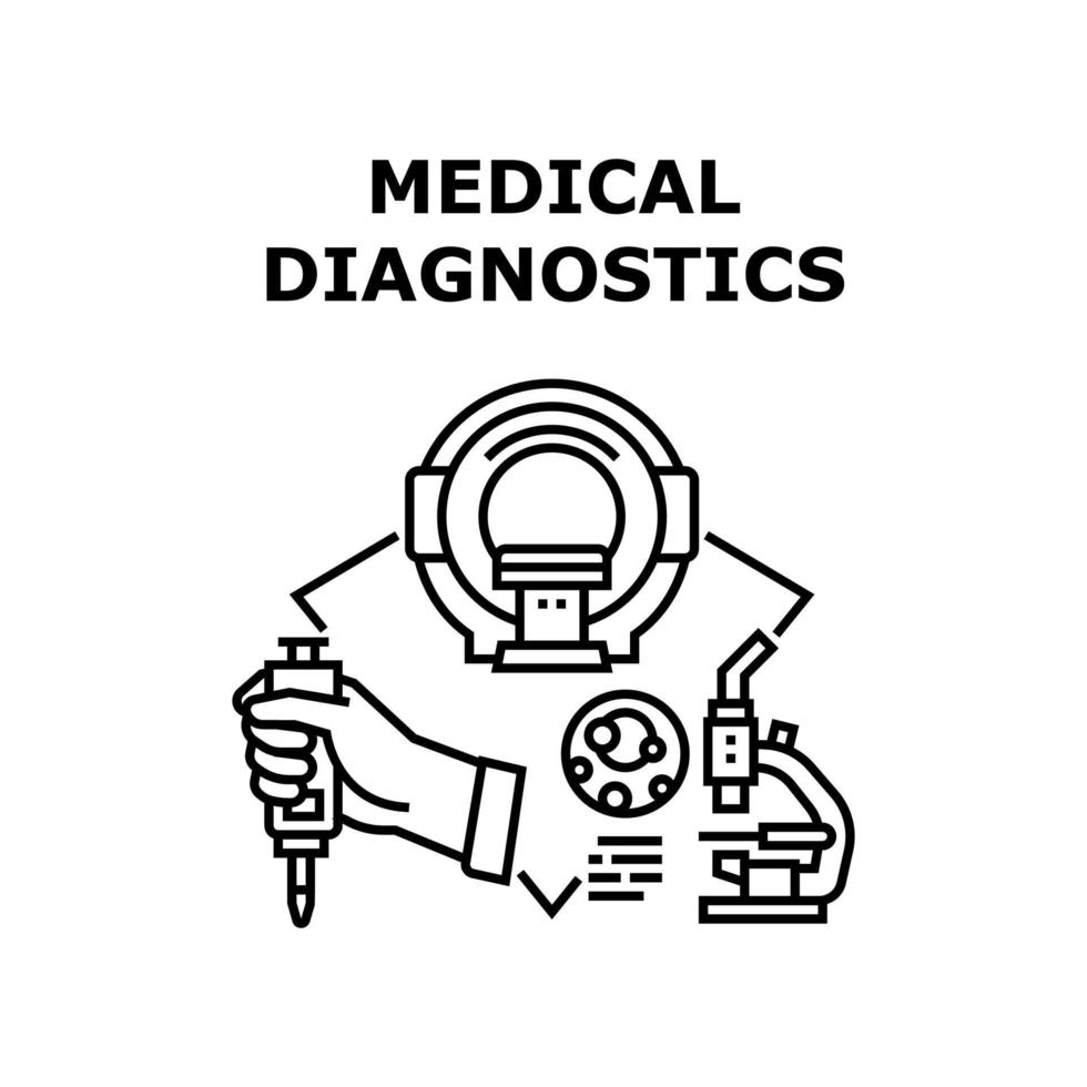 illustrazione vettoriale dell'icona di diagnostica medica