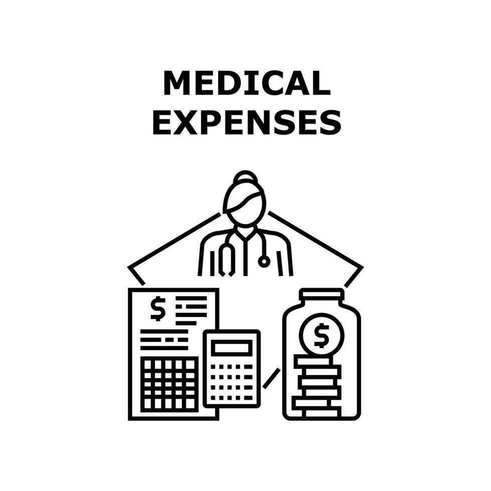 illustrazione vettoriale dell'icona delle spese mediche