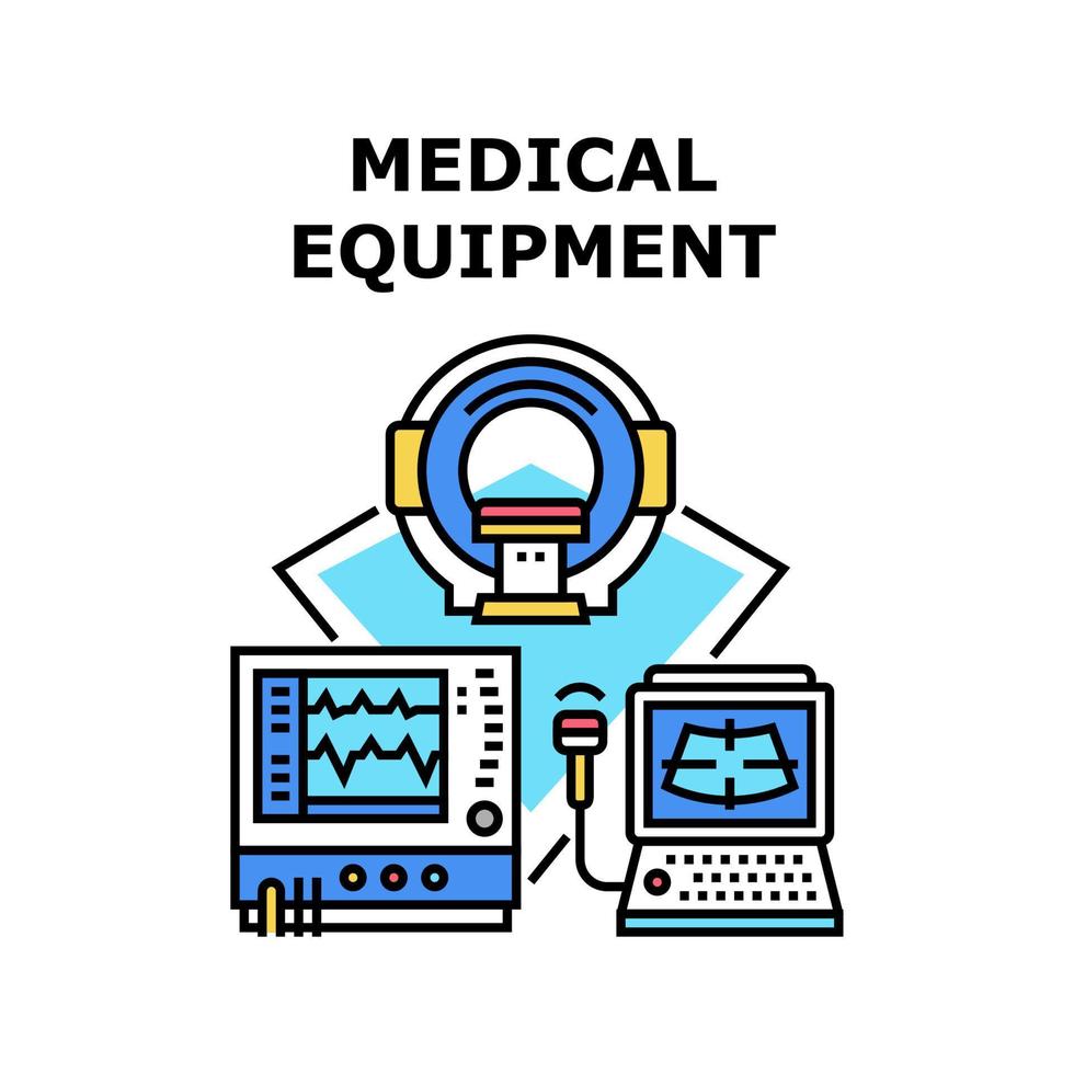 illustrazione a colori del concetto di attrezzatura medica vettore