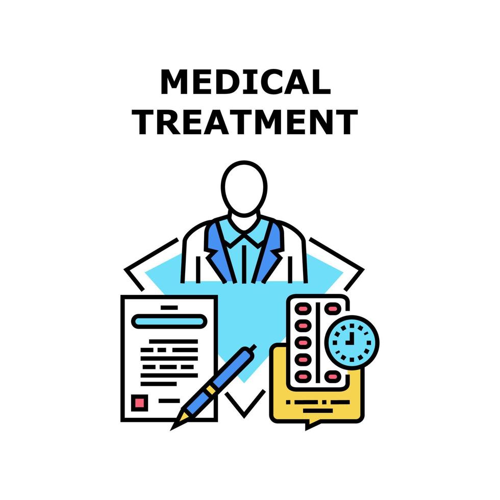 illustrazione a colori di concetto malato di trattamento medico vettore