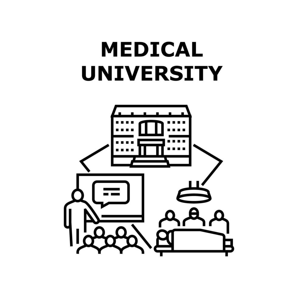 illustrazione vettoriale dell'icona dell'università medica
