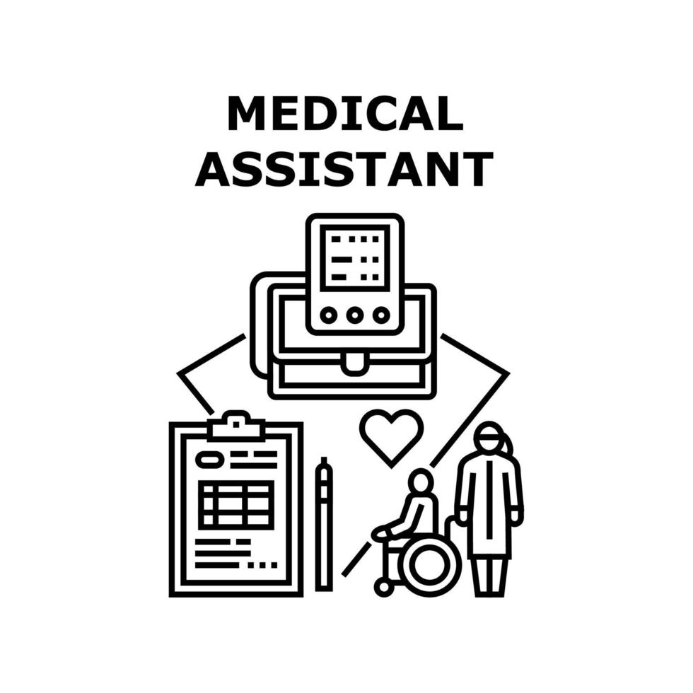 illustrazione vettoriale dell'icona dell'assistente medico