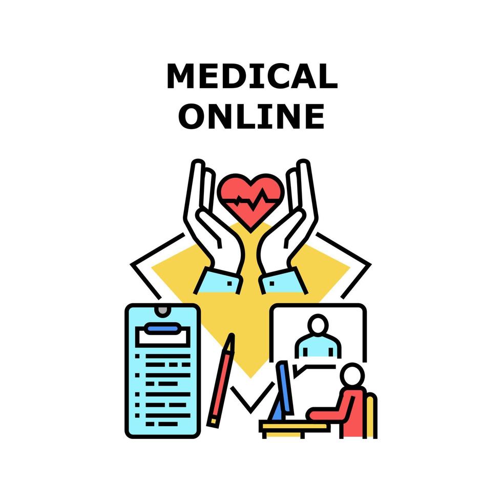 illustrazione a colori del concetto di vettore medico online