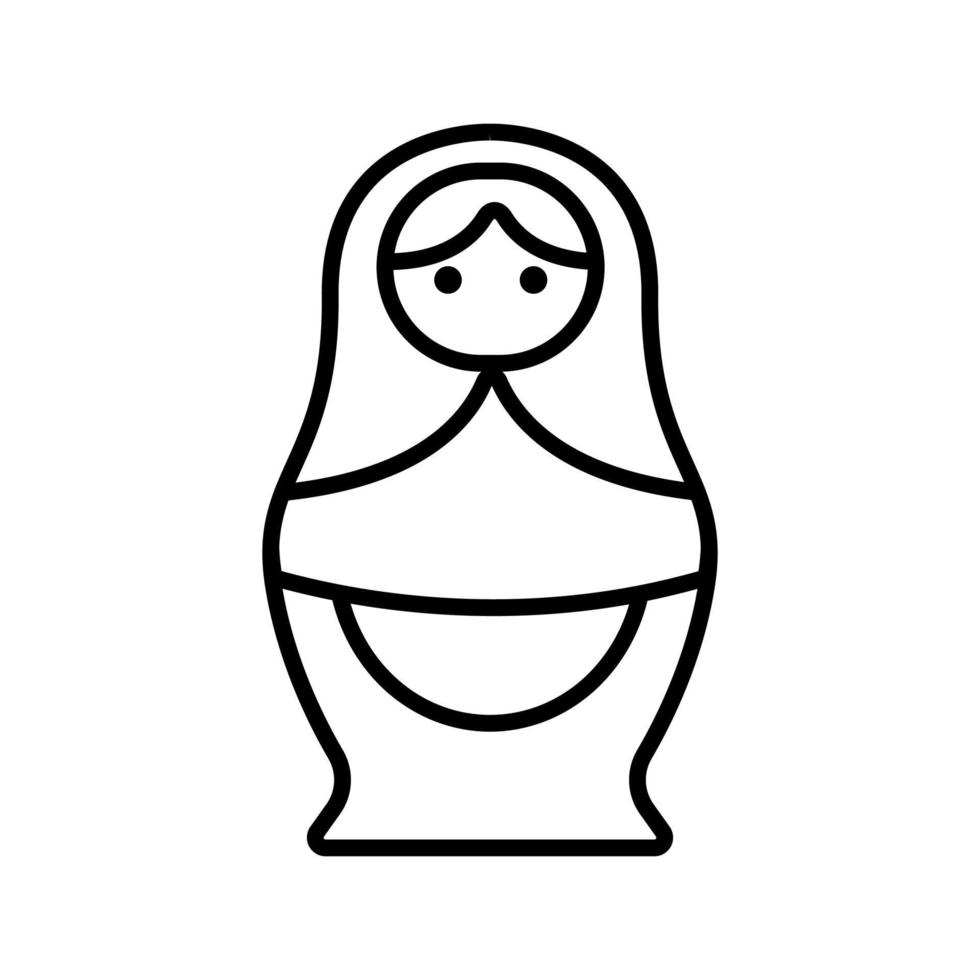 vettore icona matreshka. illustrazione del simbolo del contorno isolato