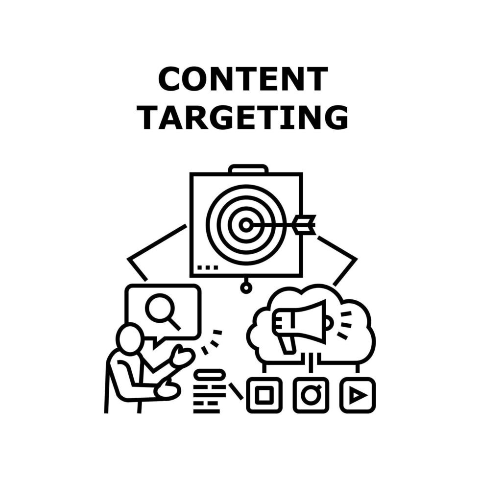 illustrazione vettoriale dell'icona di targeting del contenuto