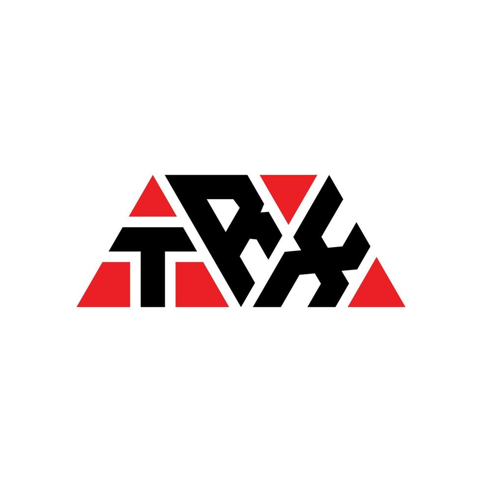 design del logo della lettera triangolare trx con forma triangolare. trx triangolo logo design monogramma. modello di logo vettoriale triangolo trx con colore rosso. logo triangolare trx logo semplice, elegante e lussuoso. trx
