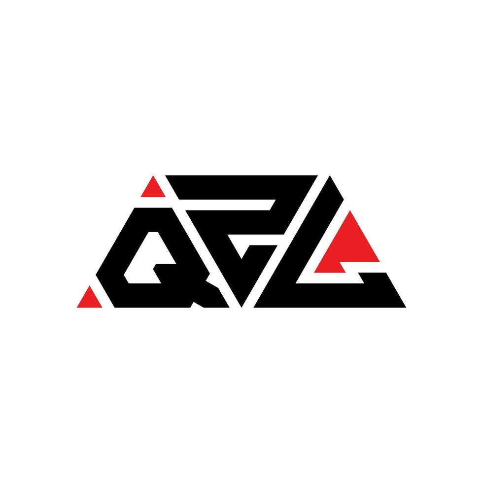 design del logo della lettera triangolare qzl con forma triangolare. qzl triangolo logo design monogramma. modello di logo vettoriale triangolo qzl con colore rosso. qzl logo triangolare logo semplice, elegante e lussuoso. qzl
