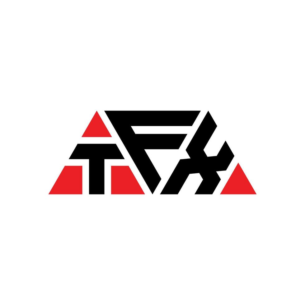 design del logo della lettera triangolare tfx con forma triangolare. tfx triangolo logo design monogramma. modello di logo vettoriale triangolo tfx con colore rosso. logo triangolare tfx logo semplice, elegante e lussuoso. tfx