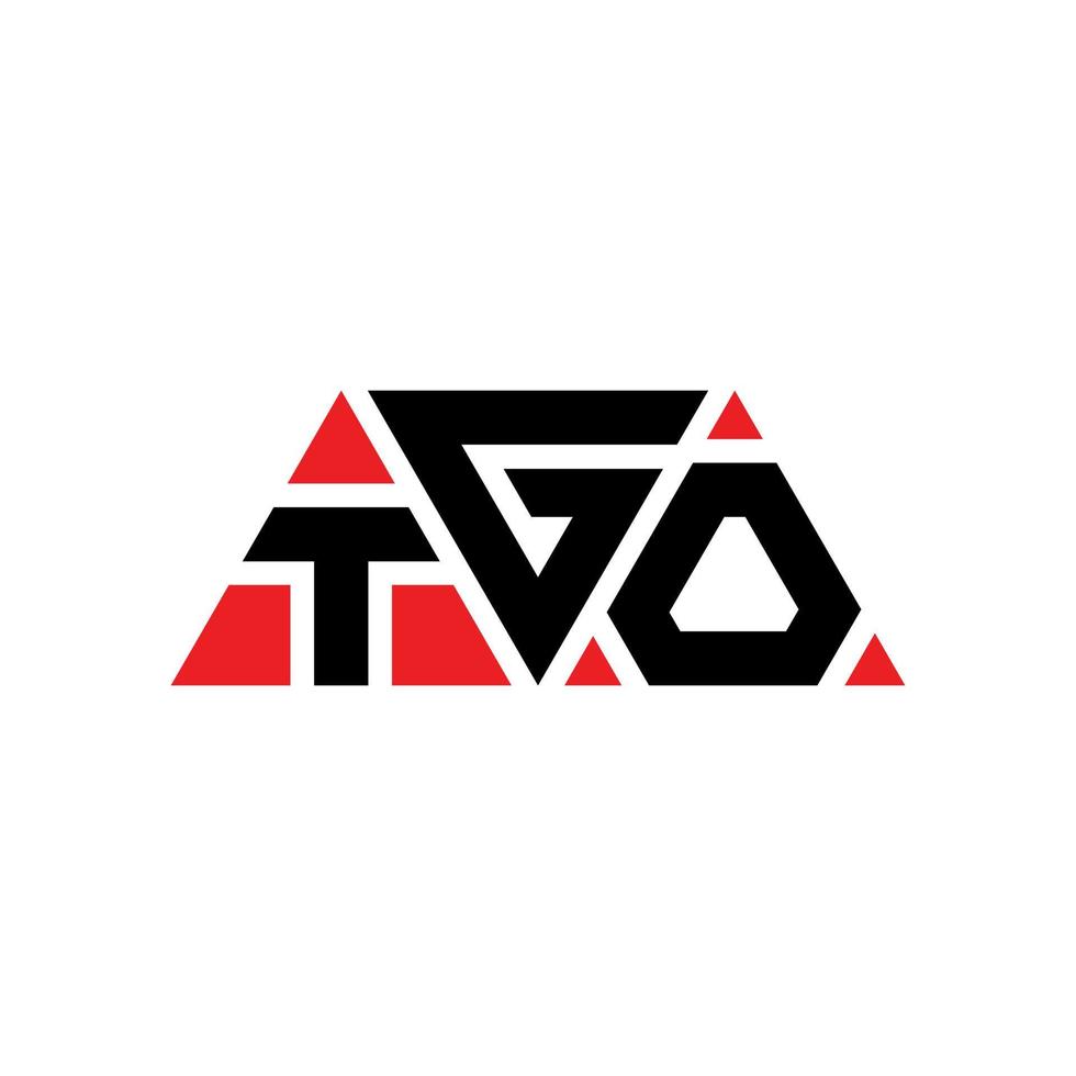tgo triangolo lettera logo design con forma triangolare. tgo triangolo logo design monogramma. modello di logo vettoriale triangolo tgo con colore rosso. logo triangolare tgo logo semplice, elegante e lussuoso. vai