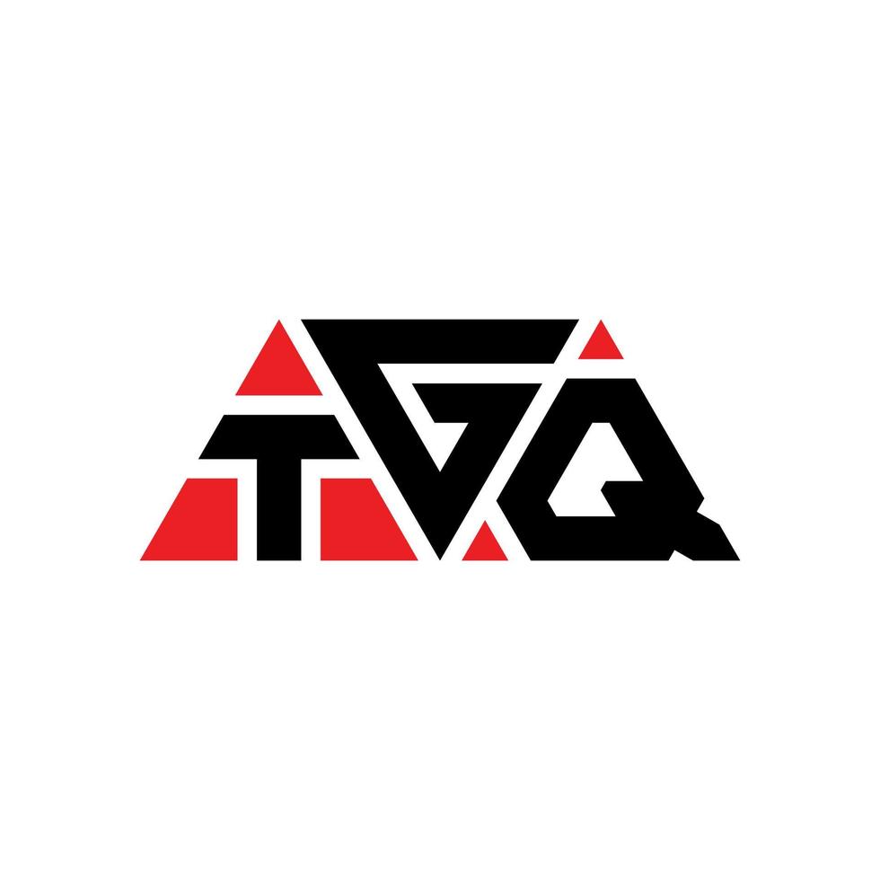 design del logo della lettera triangolare tgq con forma triangolare. tgq triangolo logo design monogramma. modello di logo vettoriale triangolo tgq con colore rosso. logo triangolare tgq logo semplice, elegante e lussuoso. tgq