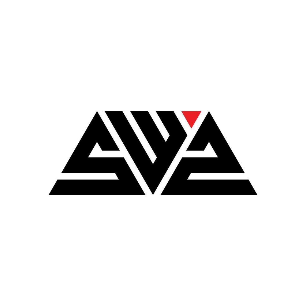 design del logo della lettera del triangolo swz con forma triangolare. swz triangolo logo design monogramma. modello di logo vettoriale triangolo swz con colore rosso. logo triangolare swz logo semplice, elegante e lussuoso. swz