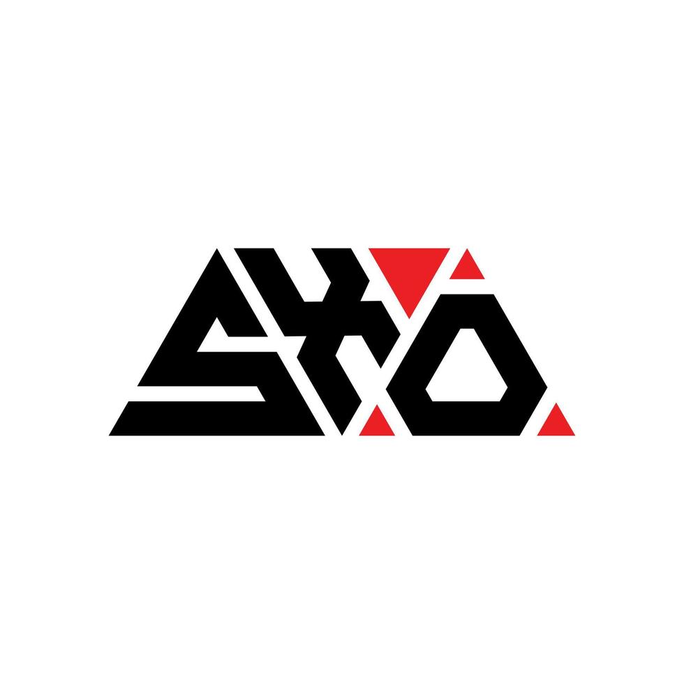 logo della lettera del triangolo sxo con forma triangolare. sxo triangolo logo design monogramma. modello di logo vettoriale triangolo sxo con colore rosso. logo triangolare sxo logo semplice, elegante e lussuoso. sx