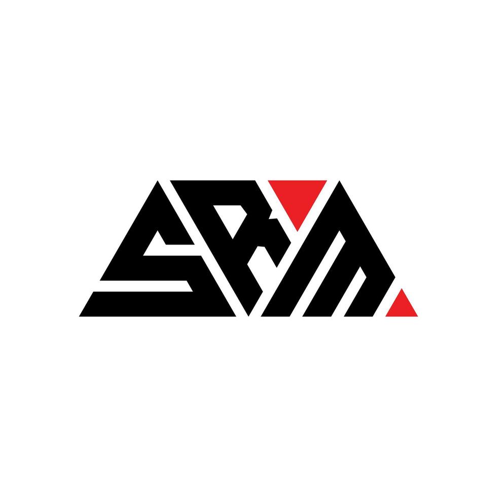 design del logo della lettera triangolo srm con forma triangolare. monogramma design logo triangolo srm. modello di logo vettoriale triangolo srm con colore rosso. logo triangolare srm logo semplice, elegante e lussuoso. srm